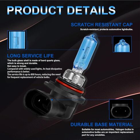 تناسب مصابيح مصباح الهالوجين عالية الأداء لـ Chrysler 200 300 2011-2015 ، 9012 مجموعة مصابيح بديلة ذات مصابيح أمامية عالية الثنائية ، قابس ، حزمة من 2 in Kuwait