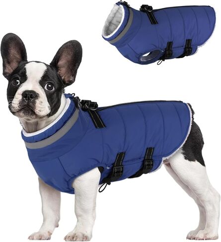 Dog Coat with Harness Built in, Waterproof Dog Jacket with Back Zipper, Reflective Dog Winter Coat for Cold Weather, Windproof Dog Winter Jacket for Small Medium Large Dogs in Kuwait
