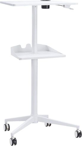 Safco Products 1944NA VUM Pneumatic Height-Adjustable Stand-Up Mobile Laptop Computer Workstation, Mobile Computer Cart, 22.875" D x 30.75" W x 48.25" H in Kuwait