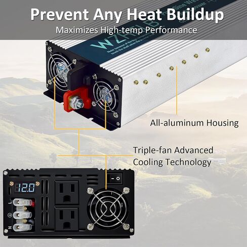 WZRELB 4000W Pure Sine Wave Inverter 36V DC to 110V 120V AC Power Converter with LED Display, Hardwire Terminal,Off-Grid Portable Power Inverter with Dual AC Outlets for Home, RV, Truck, Camping in Saudi Arabia