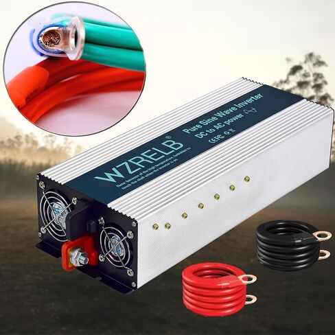 WZRELB 4000W Pure Sine Wave Inverter 36V DC to 110V 120V AC Power Converter with LED Display, Hardwire Terminal,Off-Grid Portable Power Inverter with Dual AC Outlets for Home, RV, Truck, Camping in Saudi Arabia