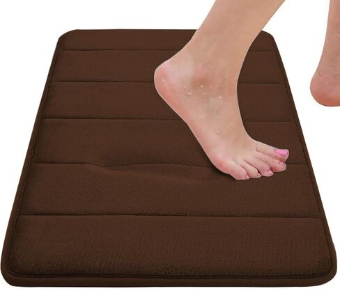 Bathroom Rugs Set Memory Foam Bath Rugs Non-Slip Bath Mat Set 3 Piece,Washable Bathroom Mats,Absorbent Shaggy Rugs Super Soft U-Shaped Toilet Rug,Bahroom Carpets for Bathroom,Tub,Shower（Black） in Kuwait