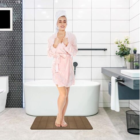 Bathroom Rugs Set Memory Foam Bath Rugs Non-Slip Bath Mat Set 3 Piece,Washable Bathroom Mats,Absorbent Shaggy Rugs Super Soft U-Shaped Toilet Rug,Bahroom Carpets for Bathroom,Tub,Shower（Black） in Kuwait