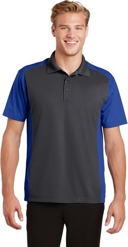 Sport-Tek للجنسين Colorblock Micropique Sport-Wick Polo | قميص قصير الأكمام للرجال والنساء in Kuwait