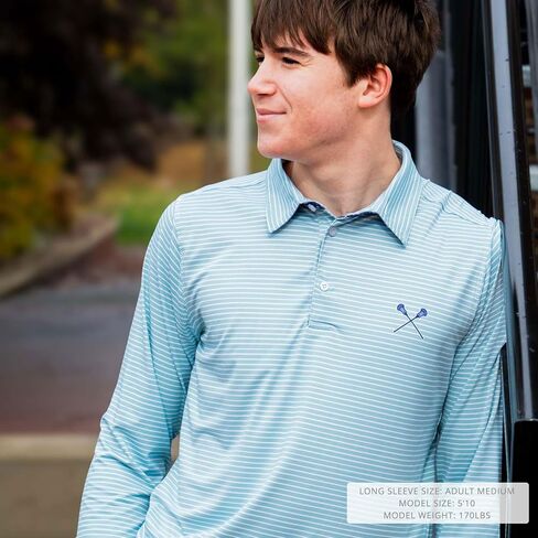 Lacrosse Long Sleeve Polo Shirts | Lax Performance Polo | Youth & Adult Sizes in Saudi Arabia