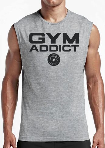 Gymish Lifestyle Gym Addict Graphic Fitness Tank, Sleeveless Bodybuilding Athletic Tank Top in Saudi Arabia