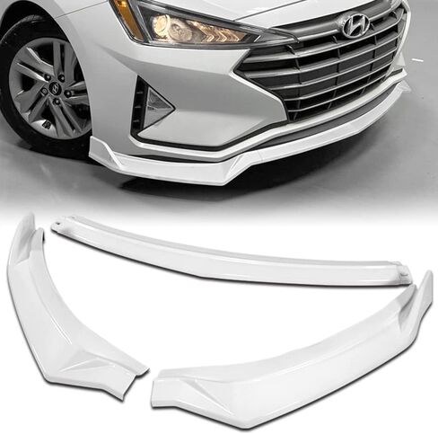 Q1-TECH, 9-Piece Front Bumper Lip & Side Skirt Extensions Diffuser Compatible with 2019-2020 Hyundai Elantra Sedan Only, Front Lip Spoiler Air Chin Splitter ABS (Painted Black) in Kuwait