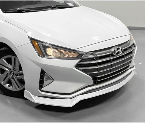 Q1-TECH, 9-Piece Front Bumper Lip & Side Skirt Extensions Diffuser Compatible with 2019-2020 Hyundai Elantra Sedan Only, Front Lip Spoiler Air Chin Splitter ABS (Painted Black) in Kuwait