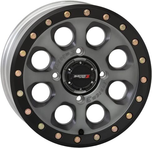 System 3 SB-7 Beadlock 15x7 ATV/UTV Wheel - Titanium (4/137) 5+2 [15S3-7637] in Saudi Arabia