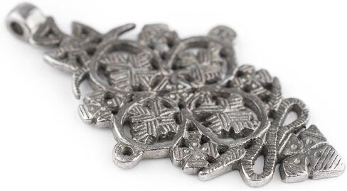 Silver Ethiopian Coptic Cross Pendant, African Abyssinian Design, Orthodox Christian Pendant for Jewelry, The Bead Chest in Saudi Arabia