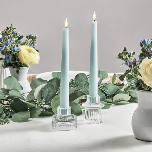 شموع لامبلاست عديمة اللهب، 9 بوصة، 6 عبوات، شموع باستيل متعددة الألوان مع لهب وامض LED، شمع حقيقي، بطاريات وجهاز تحكم عن بعد متضمن، شموع عديمة اللهب، ديكور ربيعي للمنزل والزفاف in Kuwait