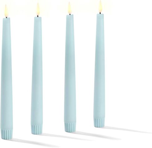 شموع لامبلاست عديمة اللهب، 9 بوصة، 6 عبوات، شموع باستيل متعددة الألوان مع لهب وامض LED، شمع حقيقي، بطاريات وجهاز تحكم عن بعد متضمن، شموع عديمة اللهب، ديكور ربيعي للمنزل والزفاف in Kuwait