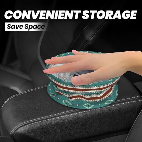 Native Indian Western Tribal Car Trash Can Collapsible Garbage Can,Hanging Trash Bag Water Proof with Suitable for Storage for Car Interiors,Home in Kuwait
