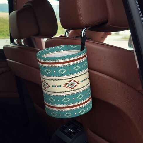 Native Indian Western Tribal Car Trash Can Collapsible Garbage Can,Hanging Trash Bag Water Proof with Suitable for Storage for Car Interiors,Home in Kuwait