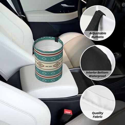 Native Indian Western Tribal Car Trash Can Collapsible Garbage Can,Hanging Trash Bag Water Proof with Suitable for Storage for Car Interiors,Home in Kuwait