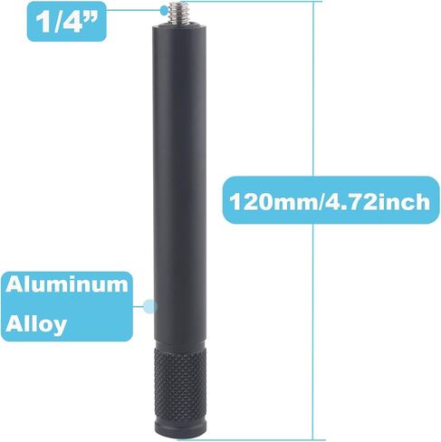 1/4" Thread Extension Aluminium Rod Mount, Camera Extension Rod for Dash Cam, Acion Cameras, 15cm/5.9 inch Long with 1/4" Male Female Thread in Kuwait