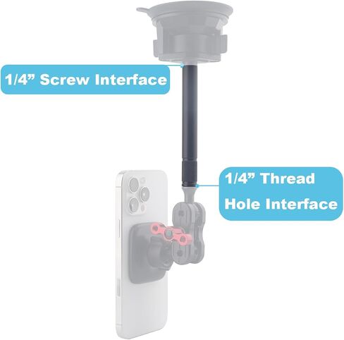 1/4" Thread Extension Aluminium Rod Mount, Camera Extension Rod for Dash Cam, Acion Cameras, 15cm/5.9 inch Long with 1/4" Male Female Thread in Kuwait