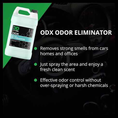 3D ODX - مزيل رائحة السيارات - يزيل الروائح الكريهة للحيوانات الأليفة والطعام والدخان وغيرها من الروائح العالقة - رائحة نظيفة منعشة - رائع للاستخدام في السيارة والمنزل والمكتب in Kuwait