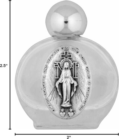 Venerare Small Glass Holy Water Bottle (Miraculous Medal) in Saudi Arabia
