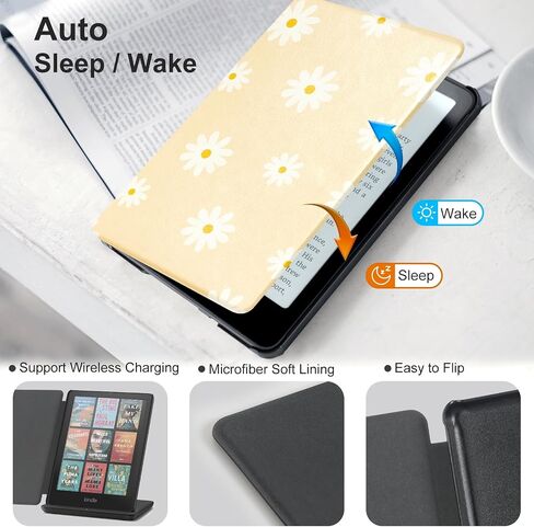 حافظة CoBak لجهاز Kindle Paperwhite الجيل الثاني عشر 2024 (7 بوصات) وإصدار Kindle Colorsoft Signature Edition - غطاء جلد PU جديد تمامًا مع ميزة التنبيه التلقائي للنوم لإصدار Kindle Paperwhite Signature 2024 in Saudi Arabia