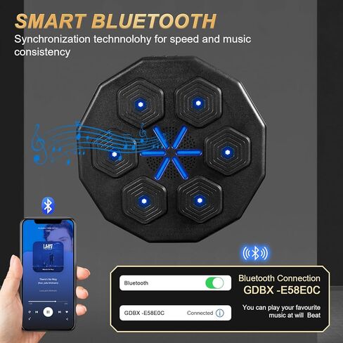 Music Boxing Machine, Smart Music Boxing Training Machine Wall Mounted, Bluetooth Boxing Workout Punching Equipment ，Gloves for Adults,Kids Included in Kuwait