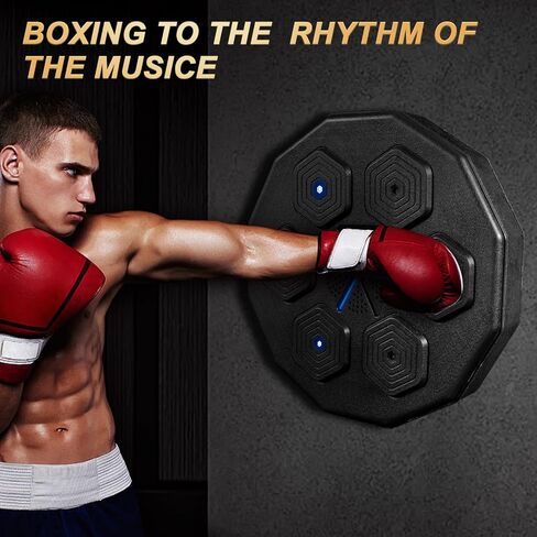 Music Boxing Machine, Smart Music Boxing Training Machine Wall Mounted, Bluetooth Boxing Workout Punching Equipment ，Gloves for Adults,Kids Included in Kuwait