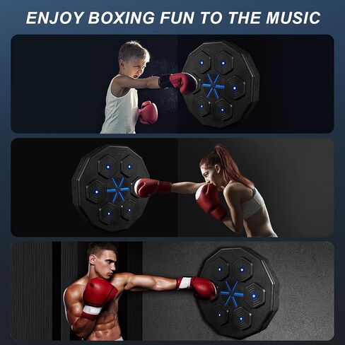 Music Boxing Machine, Smart Music Boxing Training Machine Wall Mounted, Bluetooth Boxing Workout Punching Equipment ，Gloves for Adults,Kids Included in Kuwait