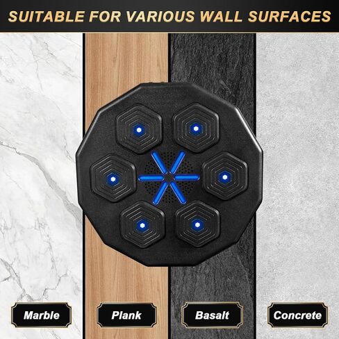 Music Boxing Machine, Smart Music Boxing Training Machine Wall Mounted, Bluetooth Boxing Workout Punching Equipment ，Gloves for Adults,Kids Included in Kuwait