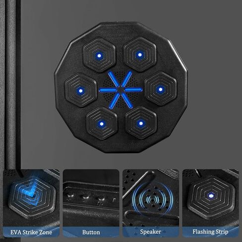 Music Boxing Machine, Smart Music Boxing Training Machine Wall Mounted, Bluetooth Boxing Workout Punching Equipment ，Gloves for Adults,Kids Included in Kuwait