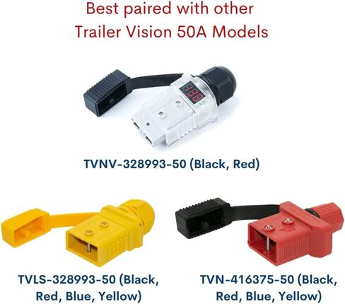 Trailer Vision 50A Battery Boxes Quick Connector Protective Cover Mount Fits Gauge 6-12 AWG 50 Amp Anderson Plug Assembly - Recovery Winch Jumper Cable Trailer Forklift Truck Solar UTV RV 4WD (Black) in Saudi Arabia