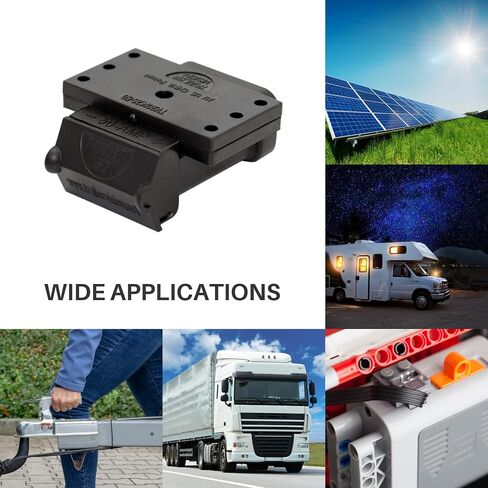 Trailer Vision 50A Battery Boxes Quick Connector Protective Cover Mount Fits Gauge 6-12 AWG 50 Amp Anderson Plug Assembly - Recovery Winch Jumper Cable Trailer Forklift Truck Solar UTV RV 4WD (Black) in Saudi Arabia