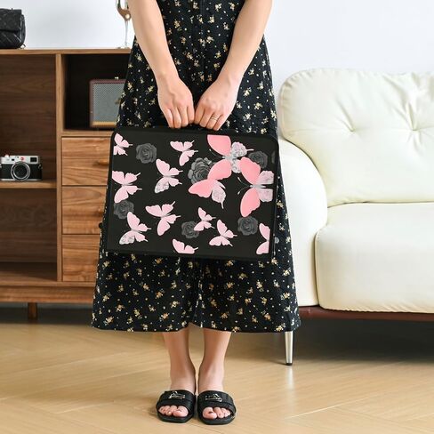 Folding Camping Table, Picnic Table, Flower Pattern Decorative Adjustable Height Folding Table, Small Folding Table with Carrying Handle, 2ft Portable Table for Patio, Living Room in Kuwait