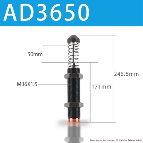 AD3650 Pneumatic Shock Absorber Air Cylinder Spring Damper Oil Adjustable Pressure Hydraulic Buffer 1Pcs in Saudi Arabia