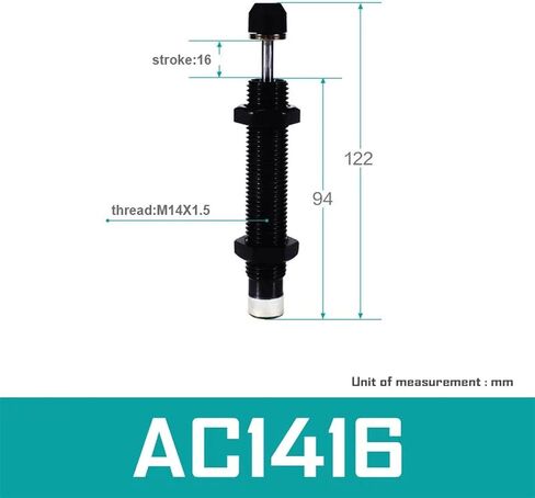 AC Oil Buffer Pneumatic Hydraulic Shock Absorber Damper AC0806 AC1008 AC1210 AC1410 AC1412 AC1415 AC1416 AC1425 AC2580 1Pcs(AC1416) in Saudi Arabia