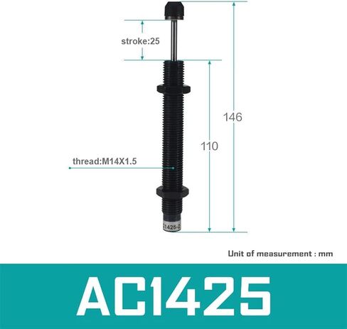 AC Oil Buffer Pneumatic Hydraulic Shock Absorber Damper AC0806 AC1008 AC1210 AC1410 AC1412 AC1415 AC1416 AC1425 AC2580 1Pcs(AC1416) in Saudi Arabia