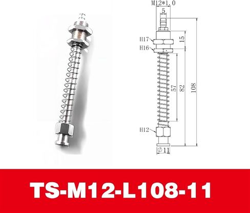 TS Metal Pneumatic Vacuum Suction Cup Metal Buffer Connecting Rod 1Pcs(TS-M12-L60-11) in Saudi Arabia