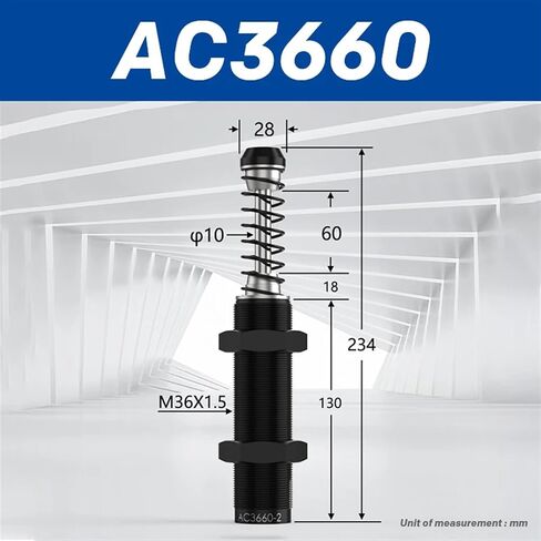 AC Oil Buffer Pneumatic Hydraulic Shock Absorber Damper AC0806 AC1008 AC1210 AC1410 AC1412 AC1415 AC1416 AC1425 AC2575 1Pcs(AC1210,-2 (Medium speed)) in Kuwait