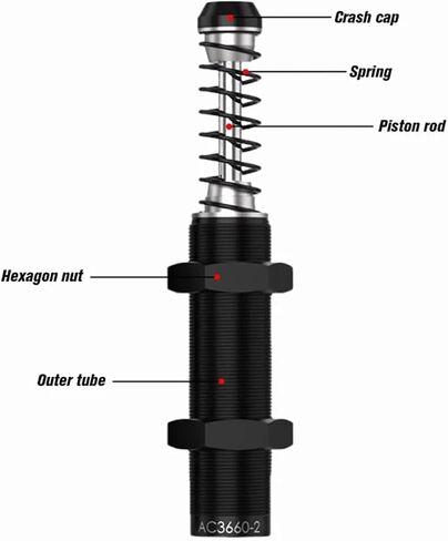 AC Oil Buffer Pneumatic Hydraulic Shock Absorber Damper AC0806 AC1008 AC1210 AC1410 AC1412 AC1415 AC1416 AC1425 AC2575 1Pcs(AC1210,-2 (Medium speed)) in Kuwait