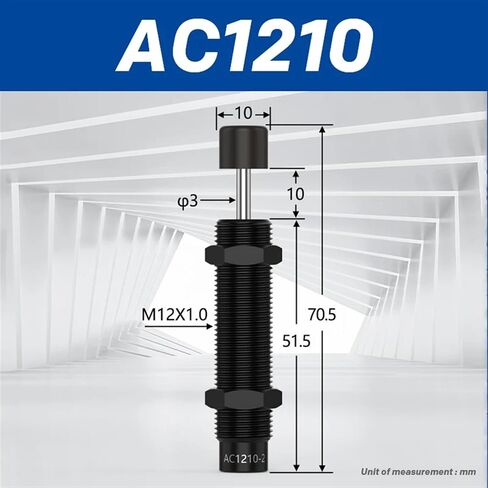AC Oil Buffer Pneumatic Hydraulic Shock Absorber Damper AC0806 AC1008 AC1210 AC1410 AC1412 AC1415 AC1416 AC1425 AC2575 1Pcs(AC1210,-2 (Medium speed)) in Kuwait
