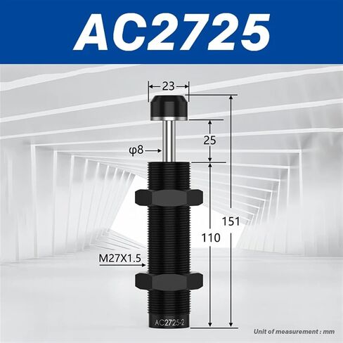 AC Oil Buffer Pneumatic Hydraulic Shock Absorber Damper AC0806 AC1008 AC1210 AC1410 AC1412 AC1415 AC1416 AC1425 AC2575 1Pcs(AC1210,-2 (Medium speed)) in Kuwait