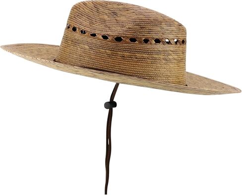 Trendy Apparel Shop UPF 50+ Palm Braid Large Brim Fedora Sun Hat with Double String Chin Cord in Saudi Arabia