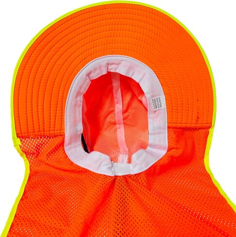 Packable and Adjustable High Visibility Mesh Boonie Sun Hat with Neck Flap and Reflective Stripe in Saudi Arabia