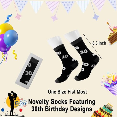 Stitched Novelty Funny Socks for Dad husband Father, 30th 40th 50th 60th 70th 80th 90th Birthday Gifts for Men in Saudi Arabia