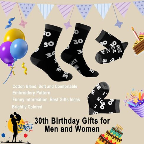 Stitched Novelty Funny Socks for Dad husband Father, 30th 40th 50th 60th 70th 80th 90th Birthday Gifts for Men in Saudi Arabia