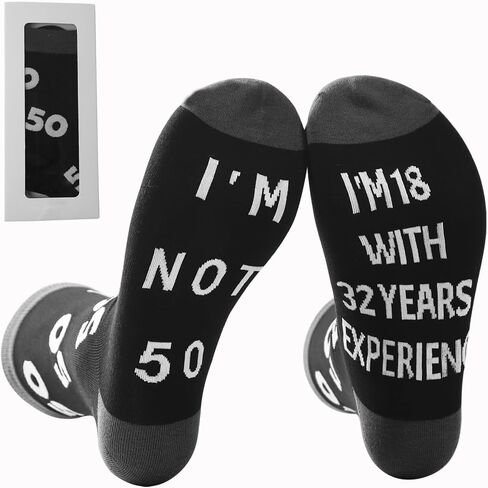 Stitched Novelty Funny Socks for Dad husband Father, 30th 40th 50th 60th 70th 80th 90th Birthday Gifts for Men in Saudi Arabia