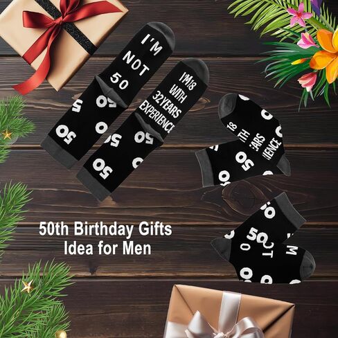 Stitched Novelty Funny Socks for Dad husband Father, 30th 40th 50th 60th 70th 80th 90th Birthday Gifts for Men in Saudi Arabia