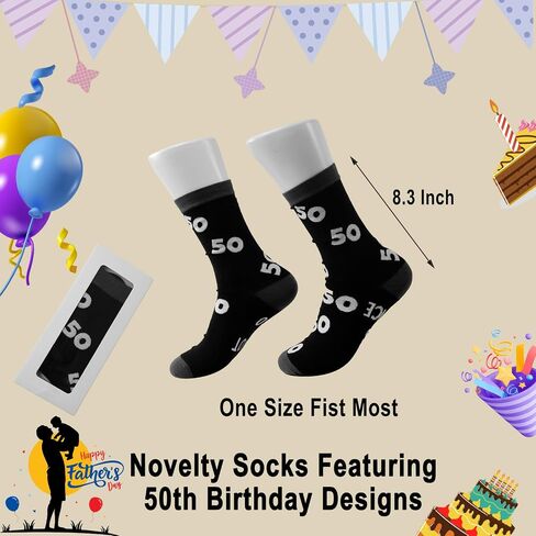 Stitched Novelty Funny Socks for Dad husband Father, 30th 40th 50th 60th 70th 80th 90th Birthday Gifts for Men in Saudi Arabia