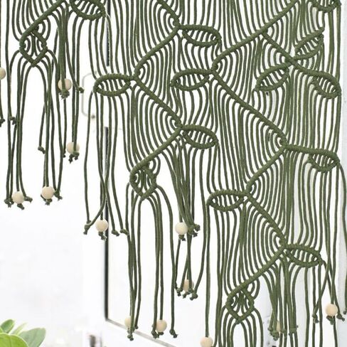 MACRAME VALANCE CURTAIN FOR KICHEN Windows 33.46x37.4inch Farmhouse Boho يترك الستائر لنافذة غرفة النوم in Saudi Arabia