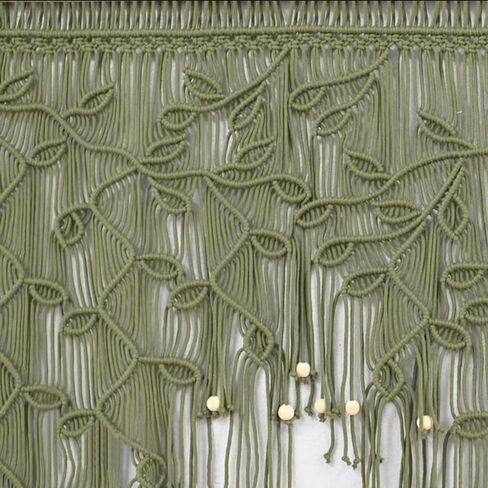 MACRAME VALANCE CURTAIN FOR KICHEN Windows 33.46x37.4inch Farmhouse Boho يترك الستائر لنافذة غرفة النوم in Saudi Arabia