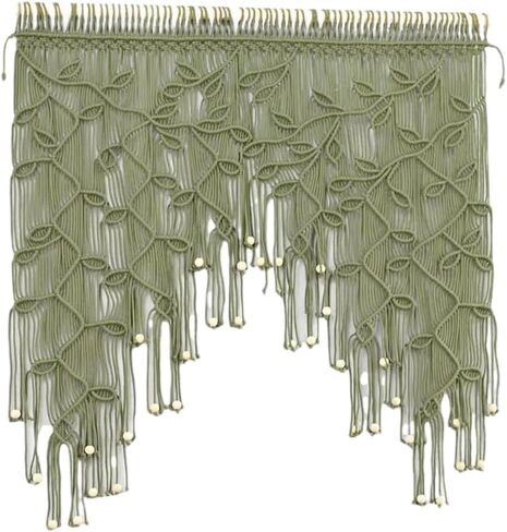 MACRAME VALANCE CURTAIN FOR KICHEN Windows 33.46x37.4inch Farmhouse Boho يترك الستائر لنافذة غرفة النوم in Saudi Arabia